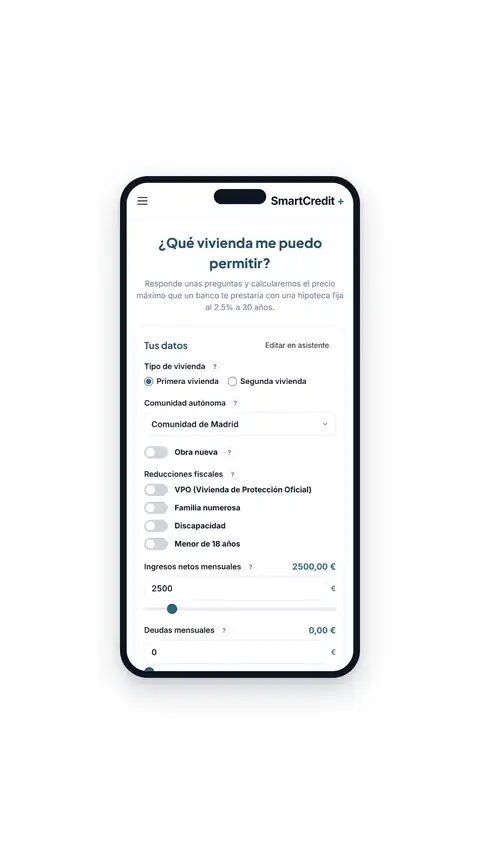 Simulador: el cliente descubre qué vivienda puede permitirse